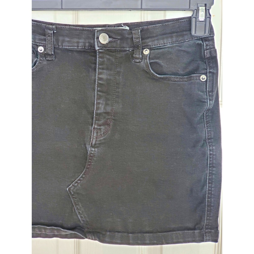We The Free Festival Boho Denim Mini Skirt Black Stretch Jean Skirt Boho 27 Tall